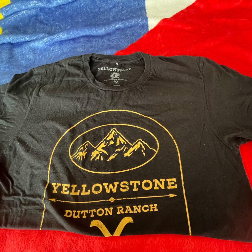 Yellowstone Black Tee with Dutton Ranch Design